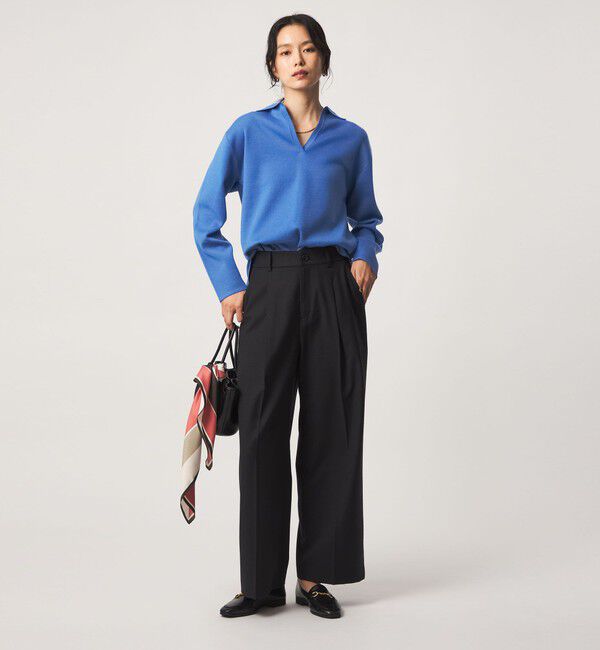 UNITED ARROWS green label relaxing「［size SHORTあり］ウール スムース スキッパー プルオーバー ウォッシャブル」|ニット・セーター|