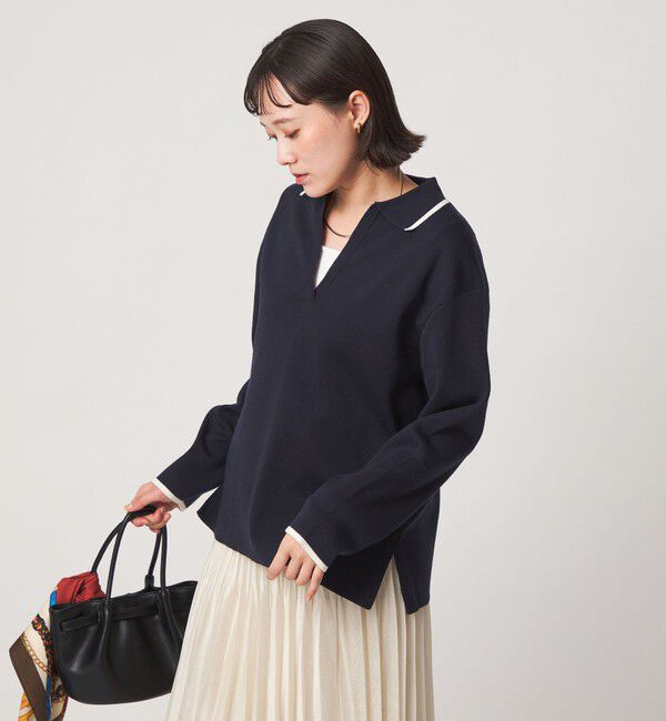 UNITED ARROWS green label relaxing「［size SHORTあり］ウール スムース スキッパー プルオーバー ウォッシャブル」|ニット・セーター|