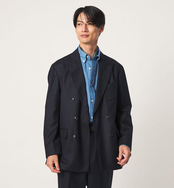 UNITED ARROWS green label relaxing「GLR CLOTH フラノ ダブルブレスト 6B R/RG セットアップジャケット」|テーラードジャケット|
