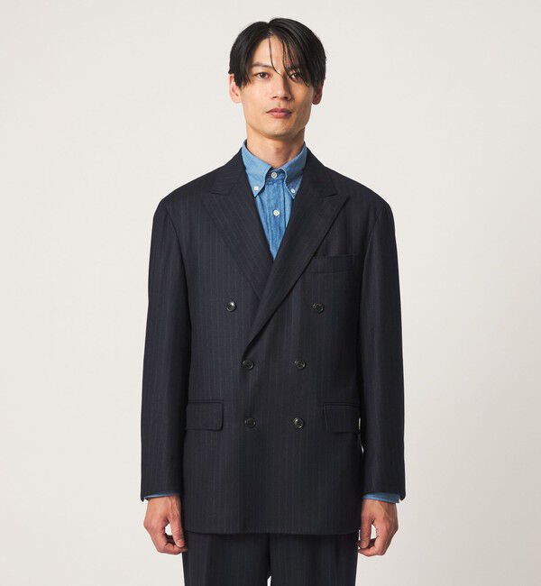 UNITED ARROWS green label relaxing「GLR CLOTH フラノ ダブルブレスト 6B R/RG セットアップジャケット」|テーラードジャケット|