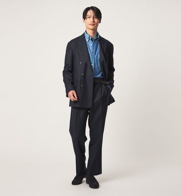 UNITED ARROWS green label relaxing「GLR CLOTH フラノ RLX/RG 2プリーツ スラックス セットアップパンツ」|スラックス|