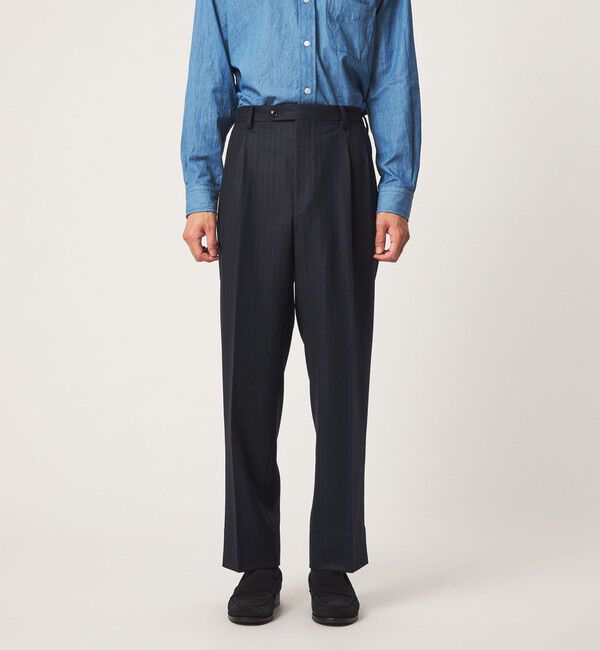 UNITED ARROWS green label relaxing「GLR CLOTH フラノ RLX/RG 2プリーツ スラックス セットアップパンツ」|スラックス|