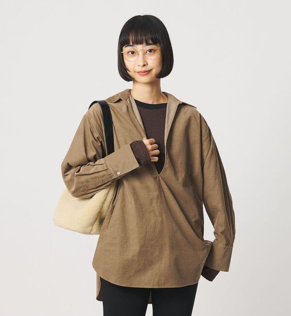 BEAUTY&YOUTH UNITED ARROWS「コットンコーデュロイ スキッパーチュニック」|シャツ・ブラウス|