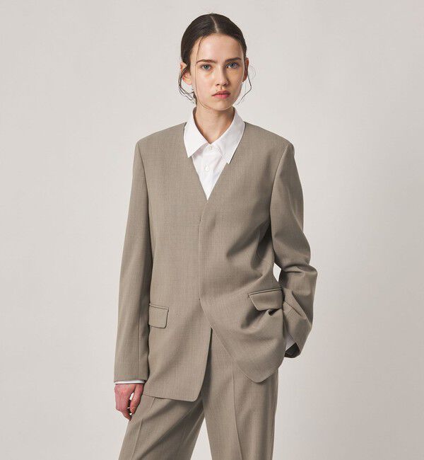 STEVEN ALAN「＜Steven Alan＞ノーカラー ジャケット」|テーラードジャケット|BEIGE