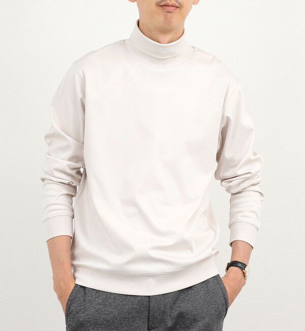 NOLLEY'S goodman「《ビジカジ対応》シルケットスムース タートルネック ドレスロンT 26AW」|Tシャツ・カットソー|ライトベージュ
