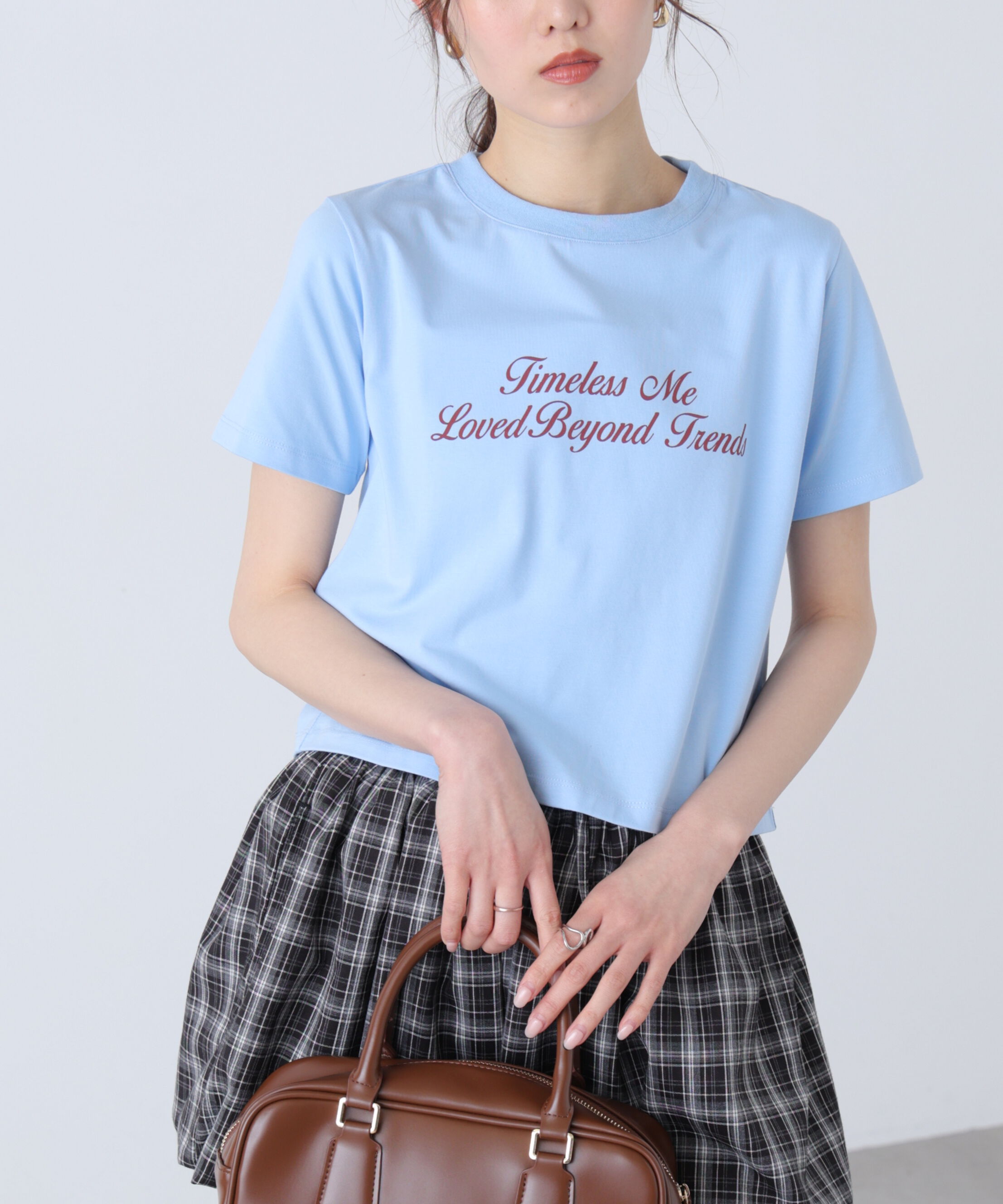 「ロゴプリントコンパクトTシャツ」|Tシャツ・カットソー|サックス