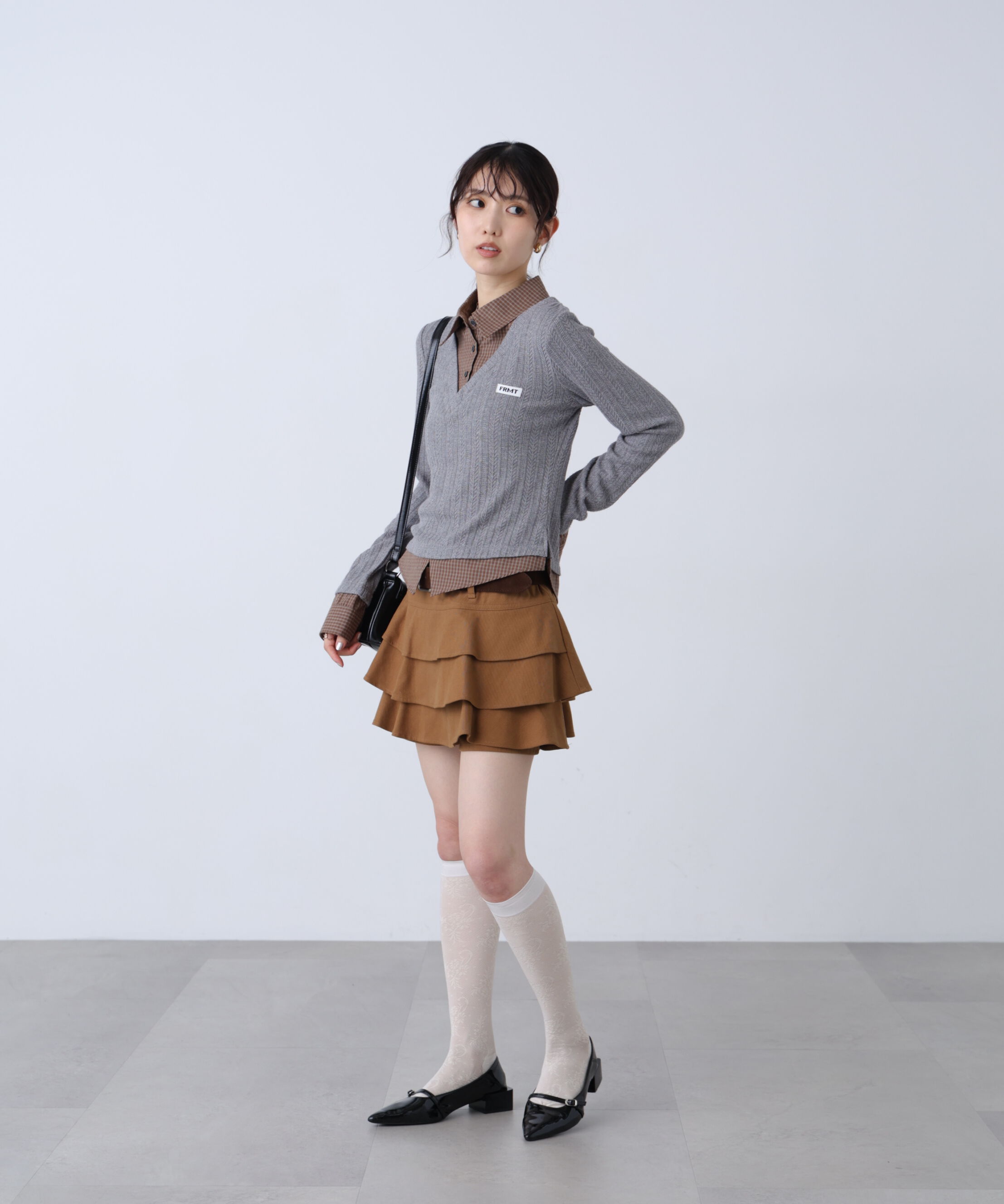  「シャツドッキング針抜きテレコカットソー」|Tシャツ・カットソー|