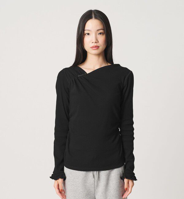 BEAUTY&YOUTH UNITED ARROWS「コットン リブ ボタン ギャザー プルオーバー」|Tシャツ・カットソー|