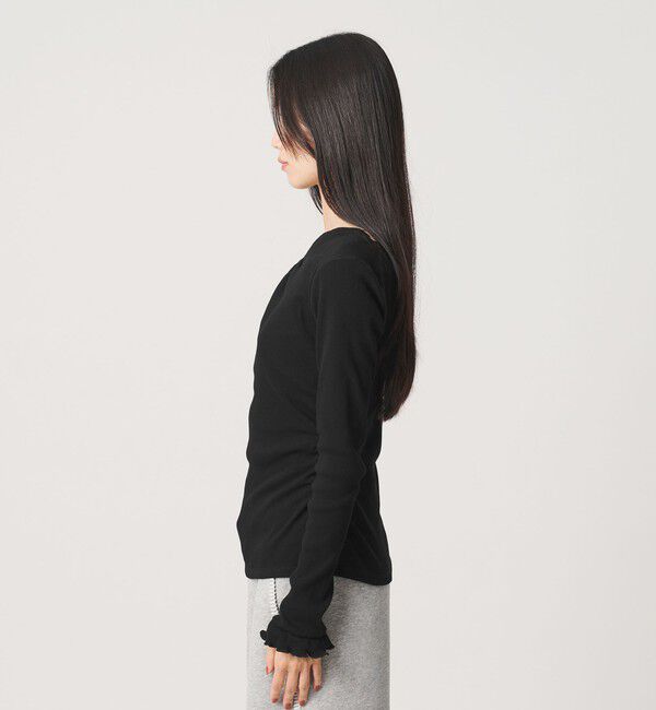 BEAUTY&YOUTH UNITED ARROWS「コットン リブ ボタン ギャザー プルオーバー」|Tシャツ・カットソー|