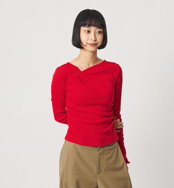 BEAUTY&YOUTH UNITED ARROWS「コットン リブ ボタン ギャザー プルオーバー」|Tシャツ・カットソー|