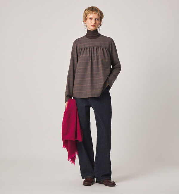 STEVEN ALAN「＜Steven Alan＞チェック ギャザー ブラウス」|チュニック|