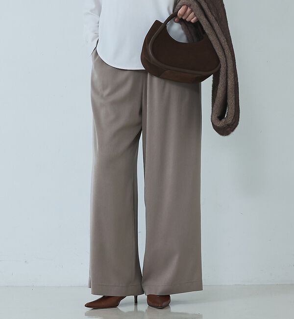 qualite「【セットアップ対応】ピーチサテンワイドパンツ」|その他|