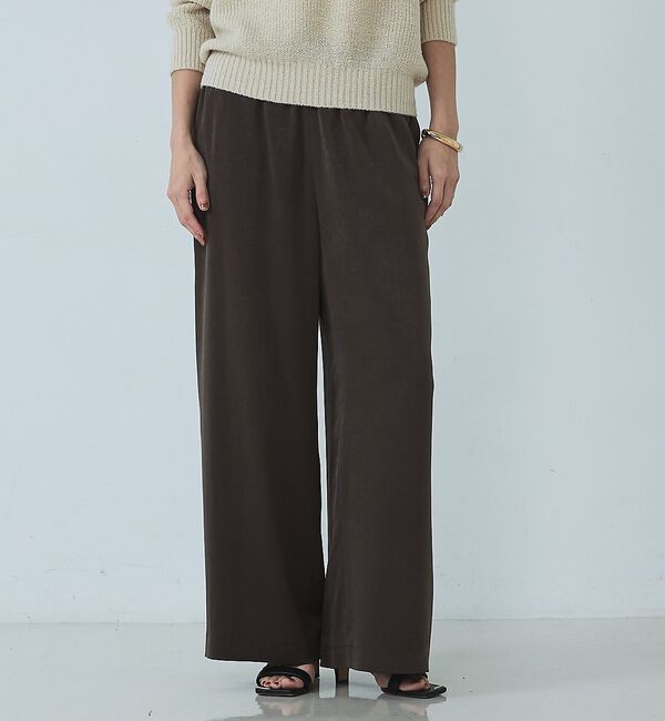 qualite「【セットアップ対応】ピーチサテンワイドパンツ」|その他|