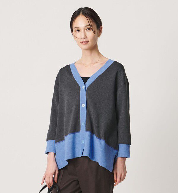 UNITED ARROWS「8分袖 ミニマル 2WAY カーディガン ‐ウォッシャブル‐」|カーディガン|DK.GRAY