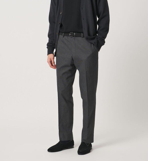 UNITED ARROWS「ハウンドトゥース サイドエクステンド ノープリーツ スラックス COMFORT EASY-MODEL」|スラックス|
