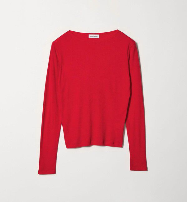 EMMEL REFINES「＜EMMEL REFINES＞EM テレコ ボートネック プルオーバー」|Tシャツ・カットソー|RED