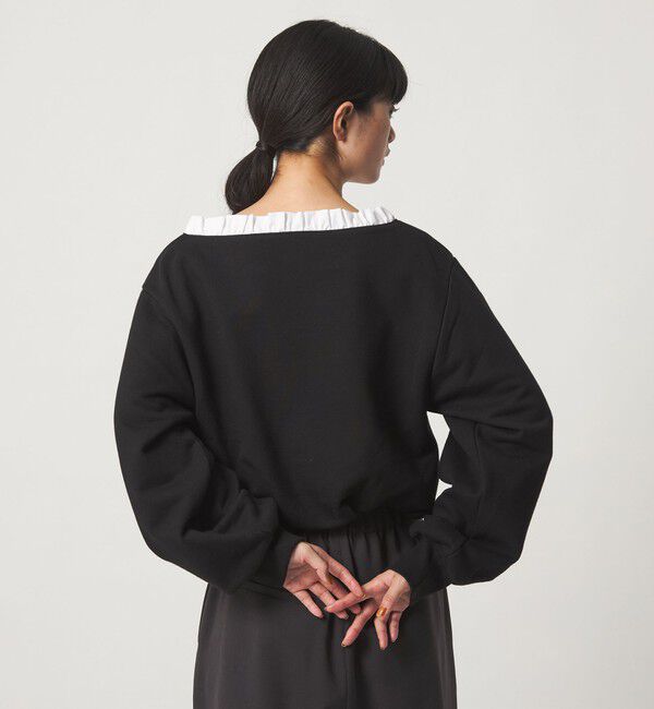 EMMEL REFINES「＜EMMEL REFINES＞EM フリルVネック ウラケ プルオーバー」|Tシャツ・カットソー|