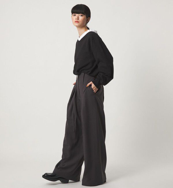 EMMEL REFINES「＜EMMEL REFINES＞EM フリルVネック ウラケ プルオーバー」|Tシャツ・カットソー|
