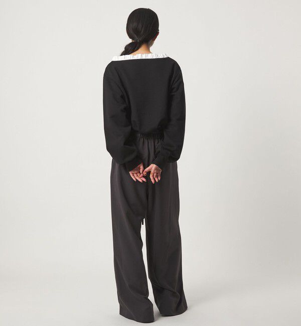 EMMEL REFINES「＜EMMEL REFINES＞EM フリルVネック ウラケ プルオーバー」|Tシャツ・カットソー|