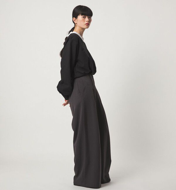 EMMEL REFINES「＜EMMEL REFINES＞EM フリルVネック ウラケ プルオーバー」|Tシャツ・カットソー|