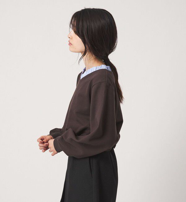 EMMEL REFINES「＜EMMEL REFINES＞EM フリルVネック ウラケ プルオーバー」|Tシャツ・カットソー|