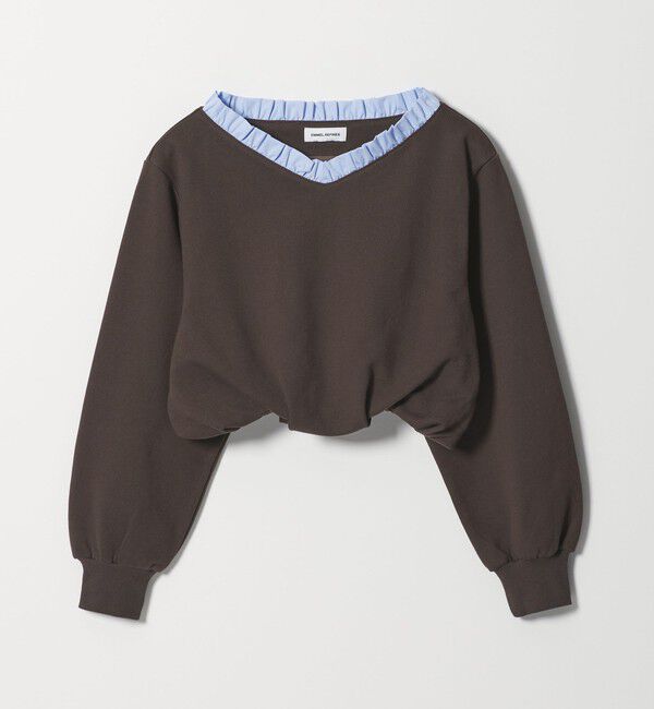 EMMEL REFINES「＜EMMEL REFINES＞EM フリルVネック ウラケ プルオーバー」|Tシャツ・カットソー|