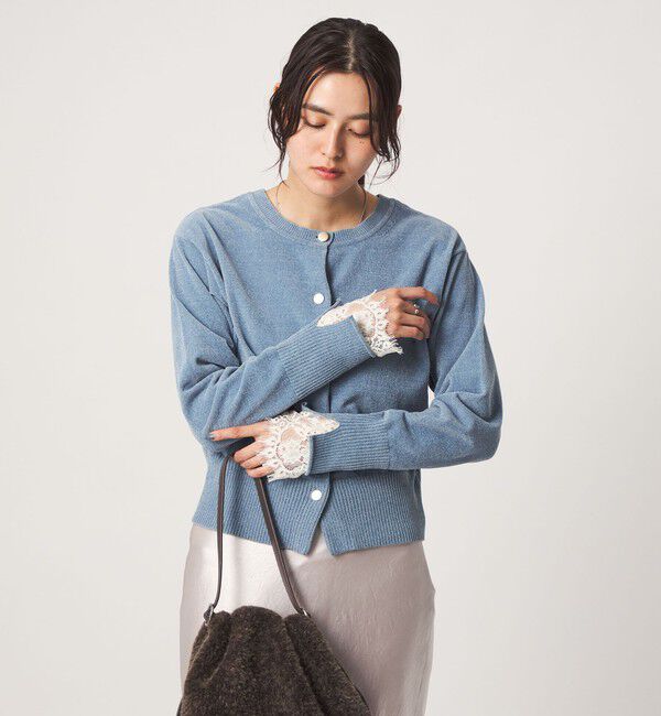 UNITED ARROWS green label relaxing「テレコ ソデ レース プルオーバー」|Tシャツ・カットソー|