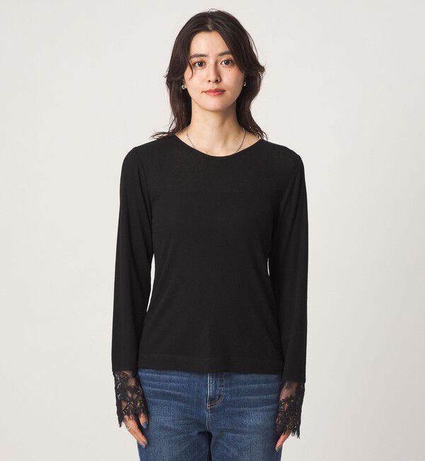 UNITED ARROWS green label relaxing「テレコ ソデ レース プルオーバー」|Tシャツ・カットソー|