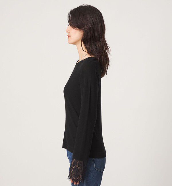 UNITED ARROWS green label relaxing「テレコ ソデ レース プルオーバー」|Tシャツ・カットソー|