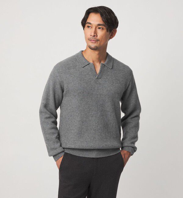 UNITED ARROWS green label relaxing「【WEB限定】JUST fit ミドルゲージ スキッパー ニット」|ニット・セーター|