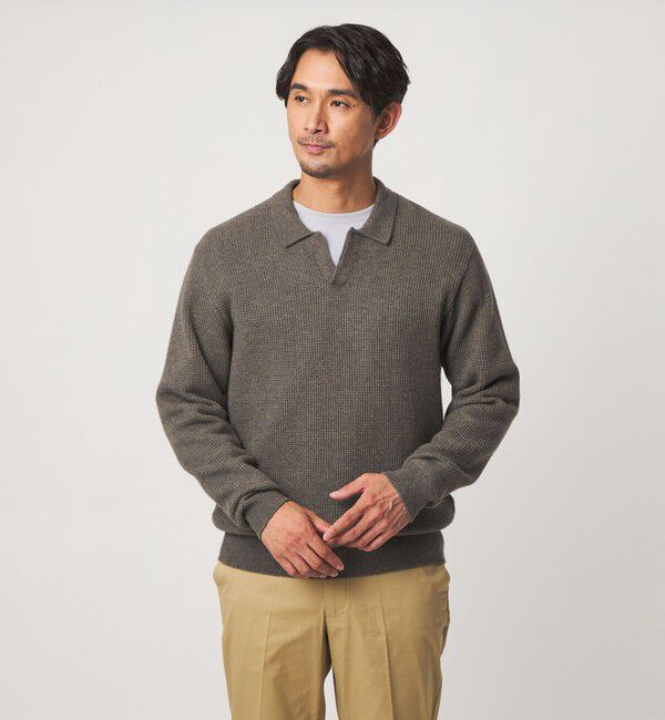 UNITED ARROWS green label relaxing「【WEB限定】JUST fit ミドルゲージ スキッパー ニット」|ニット・セーター|OLIVE