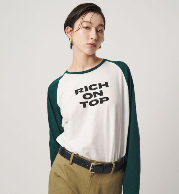 ER「＜ER＞グラフィック ロングスリーブ Tシャツ」|Tシャツ・カットソー|DK.GREEN