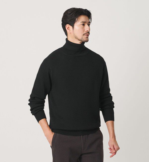 BEAUTY&YOUTH UNITED ARROWS「【WEB限定 WARDROBE SMART】マシーンウォッシャブル ウールミックス アゼ タートルネック」|ニット・セーター|