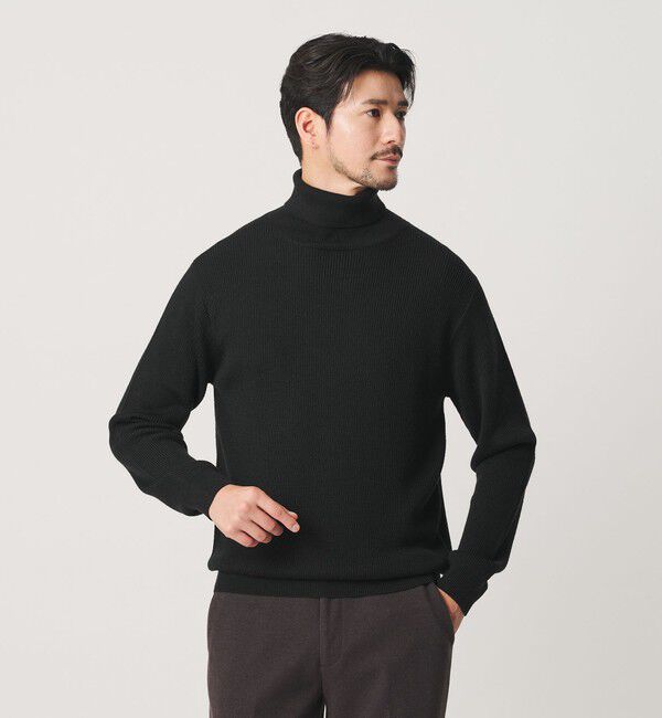 BEAUTY&YOUTH UNITED ARROWS「【WEB限定 WARDROBE SMART】マシーンウォッシャブル ウールミックス アゼ タートルネック」|ニット・セーター|