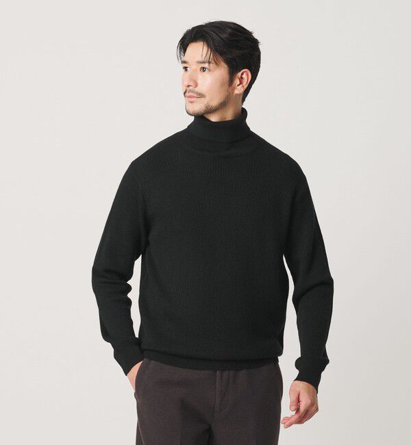 BEAUTY&YOUTH UNITED ARROWS「【WEB限定 WARDROBE SMART】マシーンウォッシャブル ウールミックス アゼ タートルネック」|ニット・セーター|