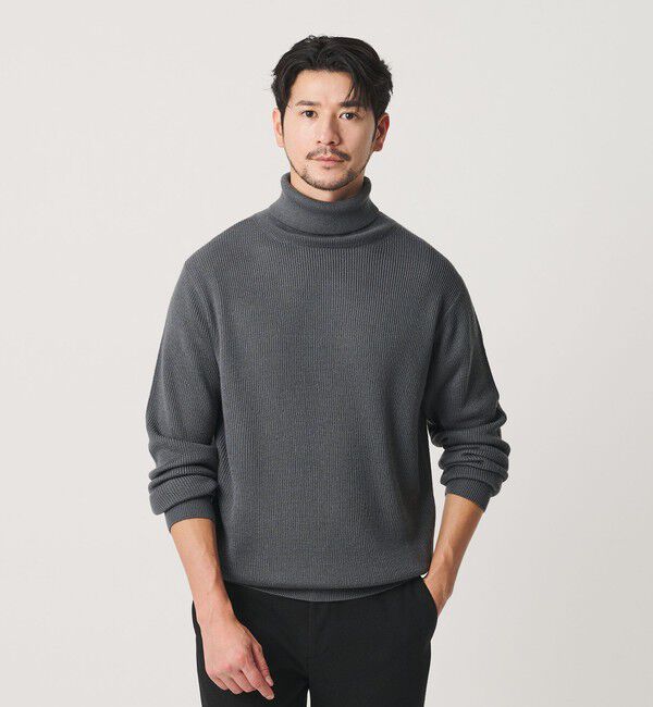 BEAUTY&YOUTH UNITED ARROWS「【WEB限定 WARDROBE SMART】マシーンウォッシャブル ウールミックス アゼ タートルネック」|ニット・セーター|