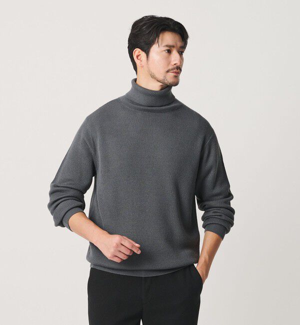 BEAUTY&YOUTH UNITED ARROWS「【WEB限定 WARDROBE SMART】マシーンウォッシャブル ウールミックス アゼ タートルネック」|ニット・セーター|