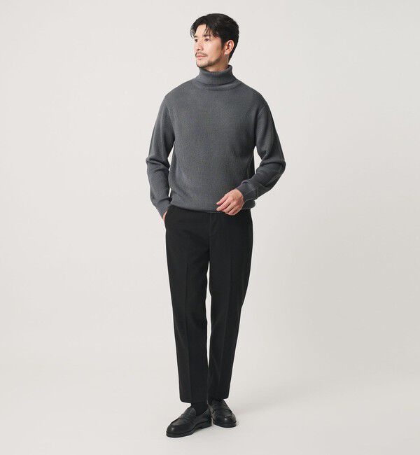 BEAUTY&YOUTH UNITED ARROWS「【WEB限定 WARDROBE SMART】マシーンウォッシャブル ウールミックス アゼ タートルネック」|ニット・セーター|