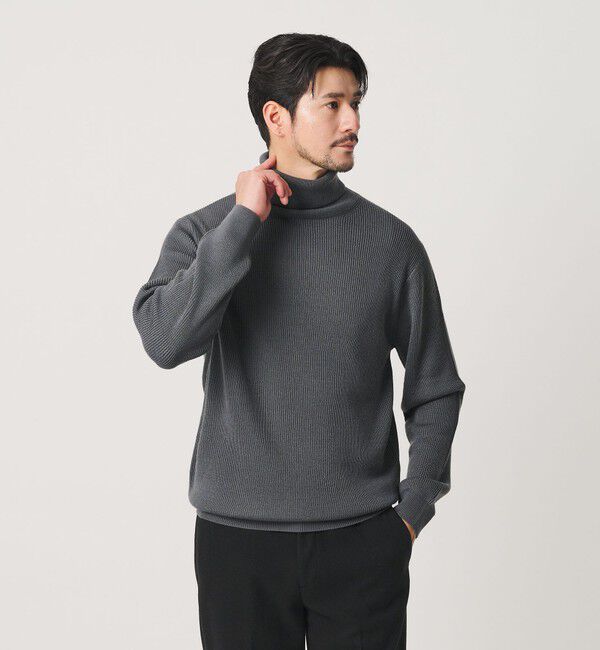 BEAUTY&YOUTH UNITED ARROWS「【WEB限定 WARDROBE SMART】マシーンウォッシャブル ウールミックス アゼ タートルネック」|ニット・セーター|