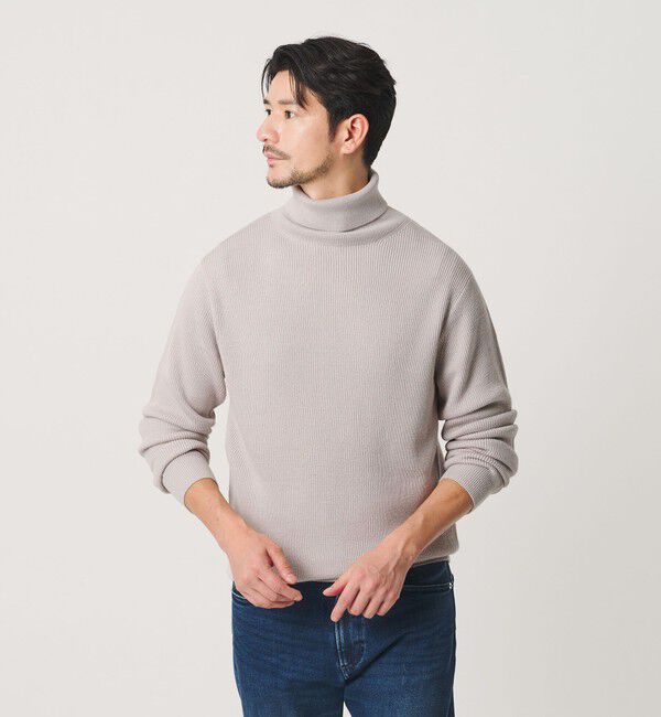 BEAUTY&YOUTH UNITED ARROWS「【WEB限定 WARDROBE SMART】マシーンウォッシャブル ウールミックス アゼ タートルネック」|ニット・セーター|