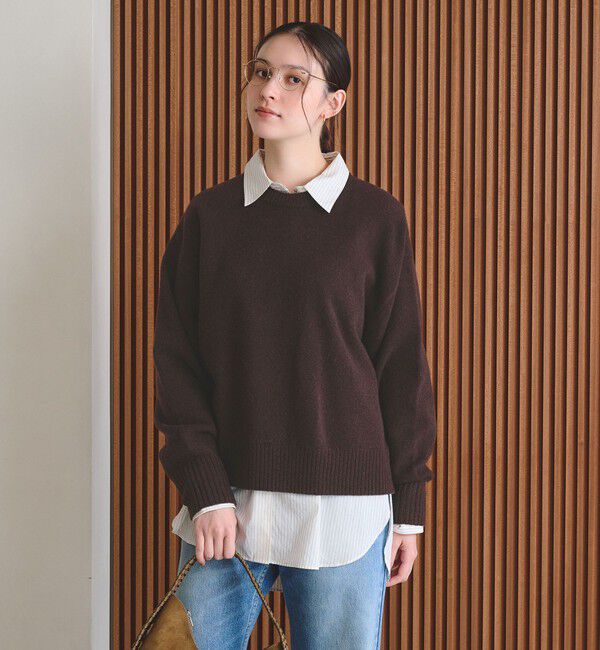 BEAUTY&YOUTH UNITED ARROWS「ウールカシミヤ アクア クルーネックニット」|ニット・セーター|