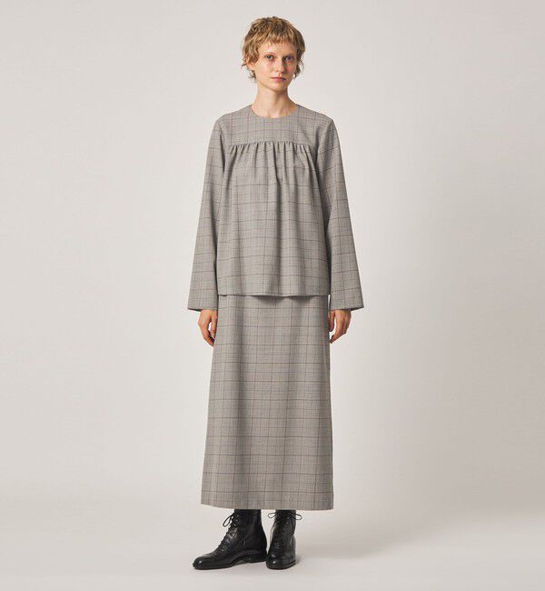 STEVEN ALAN「＜Steven Alan＞チェック ギャザー ブラウス」|チュニック|