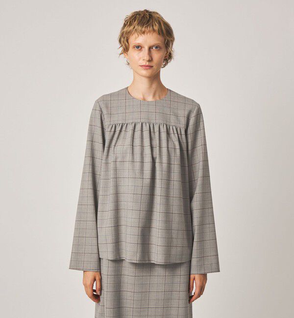 STEVEN ALAN「＜Steven Alan＞チェック ギャザー ブラウス」|チュニック|