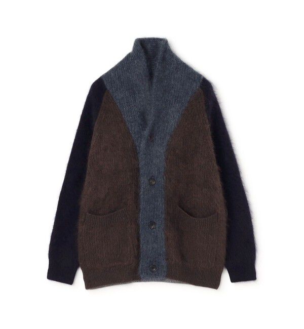TOMORROWLAND MENS「TOMORROWLAND tricot ウールファー ショールカラーカーディガン」|ニット・セーター|66 ブルー系