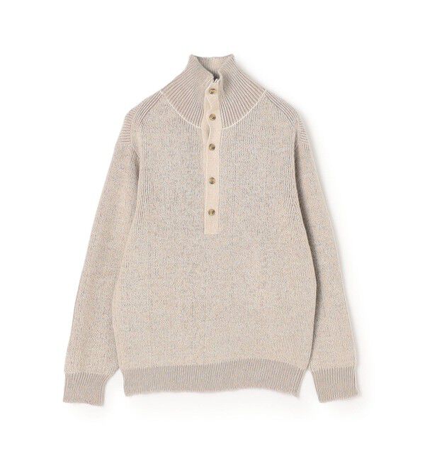 TOMORROWLAND MENS「TOMORROWLAND tricot アルパカ 片畦 スタンドネックポロニット」|ニット・セーター|11 オフホワイト