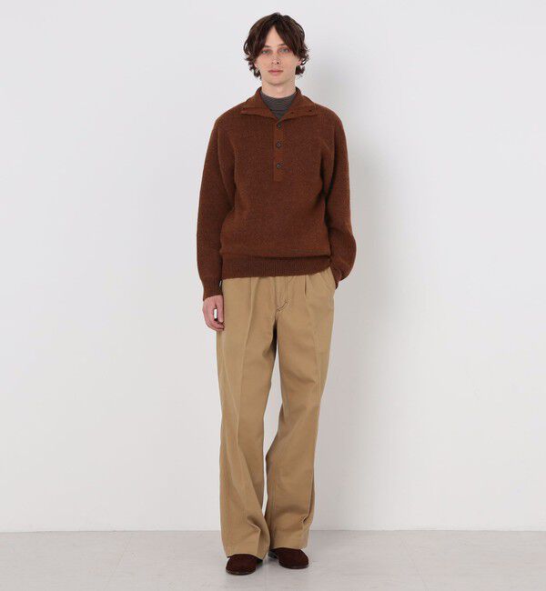 TOMORROWLAND MENS「TOMORROWLAND tricot アルパカ 片畦 スタンドネックポロニット」|ニット・セーター|