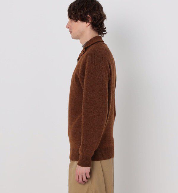 TOMORROWLAND MENS「TOMORROWLAND tricot アルパカ 片畦 スタンドネックポロニット」|ニット・セーター|