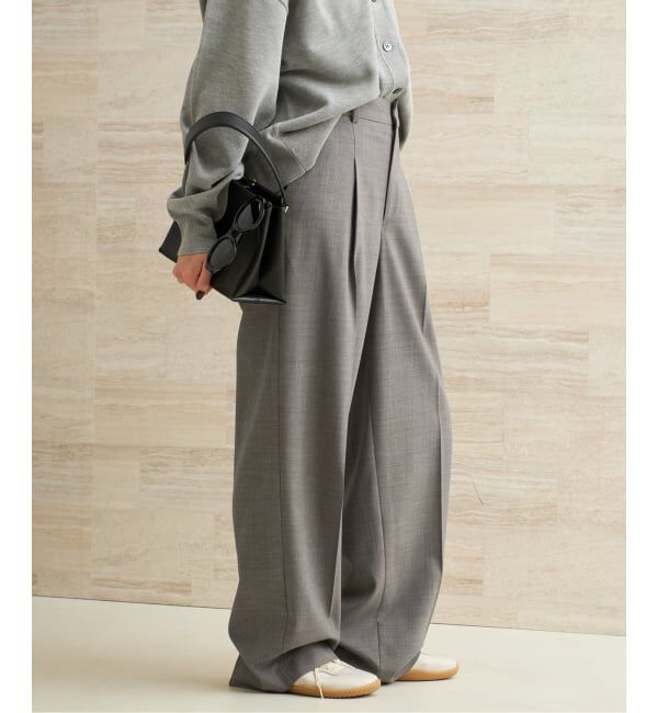 Plage「R&rsquo;IAM WOOSTED BASIC パンツ」|スラックス|グレー