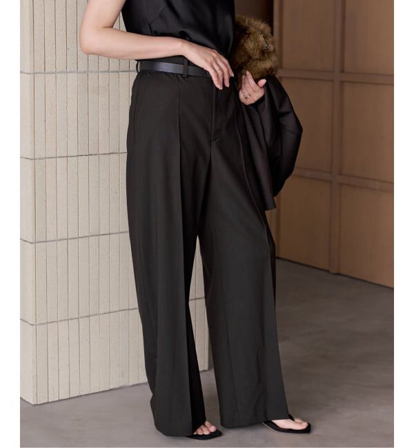 Plage「Masculine パンツ」|スラックス|ブラウン