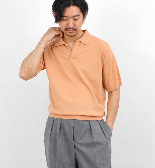 NOLLEY'S goodman「強撚シルクコットン 成型スキッパーニットポロ 26SS / ウォッシャブル」|ポロシャツ|